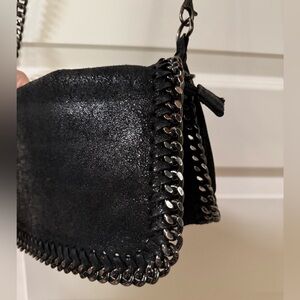 Black Crossbody Bag with Chain Detail